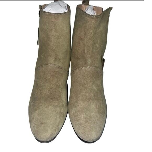 Suede Block Heel Ankle Booties – Size 7 | Soft Nude Tan Neutral Boots - Picture 15 of 17